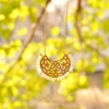 Gold Plated Silver Necklace With Beaded White Pearl, Persian Pattern