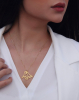 Gold Plated Silver Love Birds Necklace, Persian Calligraphy of Love, عشق 