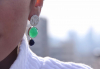 Statement Silver Earrings With Multi Color Gem Stone, Lapis Lazuli, Opal, Faceted Jade
