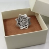 Silver Statement adjustable Ring, Persian Calligraphy of a Poem By Molana