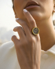 Gold Plated Silver Signet Ring with Vintage Qajar Coin 