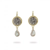 Silver Vintage Coin Earrings with Drop Baroque Pearl