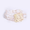 Beaded Baroque Pearl with Silver Charm, Silver Persian Calligraphy Bracelet, Poem By Molana Rumi