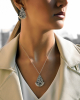 Silver Statement Persian Earrings and Necklace with Natural Pearls