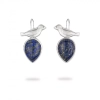 Silver Birds Earrings With Lapis Lazuli