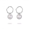 Chunky Round Stud Earrings with Pearl