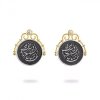Silver Crown Persian Calligraphy Earrings with Silver Coin, Rumi Earrings