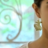 Gold Plated Silver Sama Dance Earrings with Long Chain