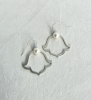 Dangle Silver Tulip Earrings with White Natural Pearl