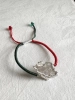 Unisex Adjustable Silver Iran Map Bracelet with Pattern, Adjustable rope slider bracelet