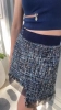 Sparkly wrap skirt, organza hem, shiny, pearl buttons, mirror work, metal work