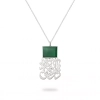 Silver Necklace With Green Agate, Persian Calligraphy Inspired By A Poem Of Molana, Rumi