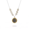 Persian Vintage Coin Necklace with Natural Baroque Pearl