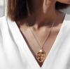 Gold Plated Silver Fig Leaf Necklace with white Natural Pearls