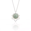 Silver Flower Aventurine Pendant with Silver Chain