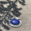 Silver Love Bird Necklace With Lapis Lazuli And Beaded White Pearl