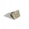 Engraved Silver Square Signet Square Ring, Persian calligraphy of a Poem by Molana Rumi