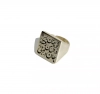 Engraved Silver Square Signet Square Ring, Persian calligraphy of a Poem by Saadi Shirazi