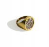 Gold Plated Silver Signet Ring with Vintage Qajar Coin 