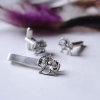 Silver Lion and Sun Tie Bar Set