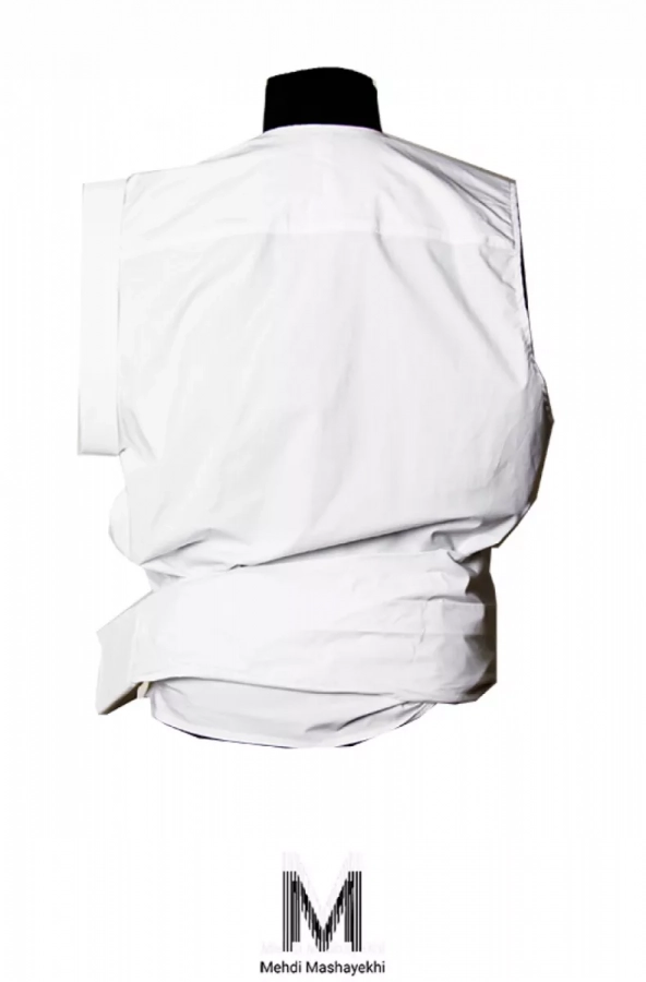 Shirt Without Sleeves With A Band On The Waist White