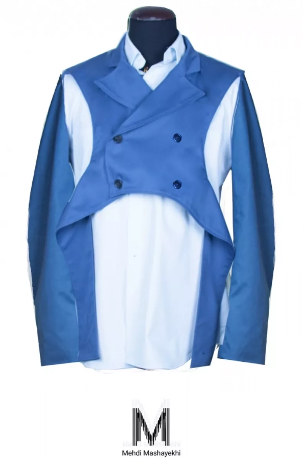 Unisex Slim Fit Overshirt Combination Of Jacket And Harness Blue