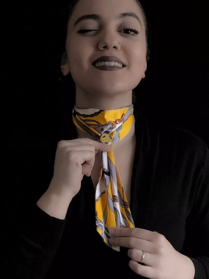 Unique Colorful Neckerchief With Fashion Jewelry