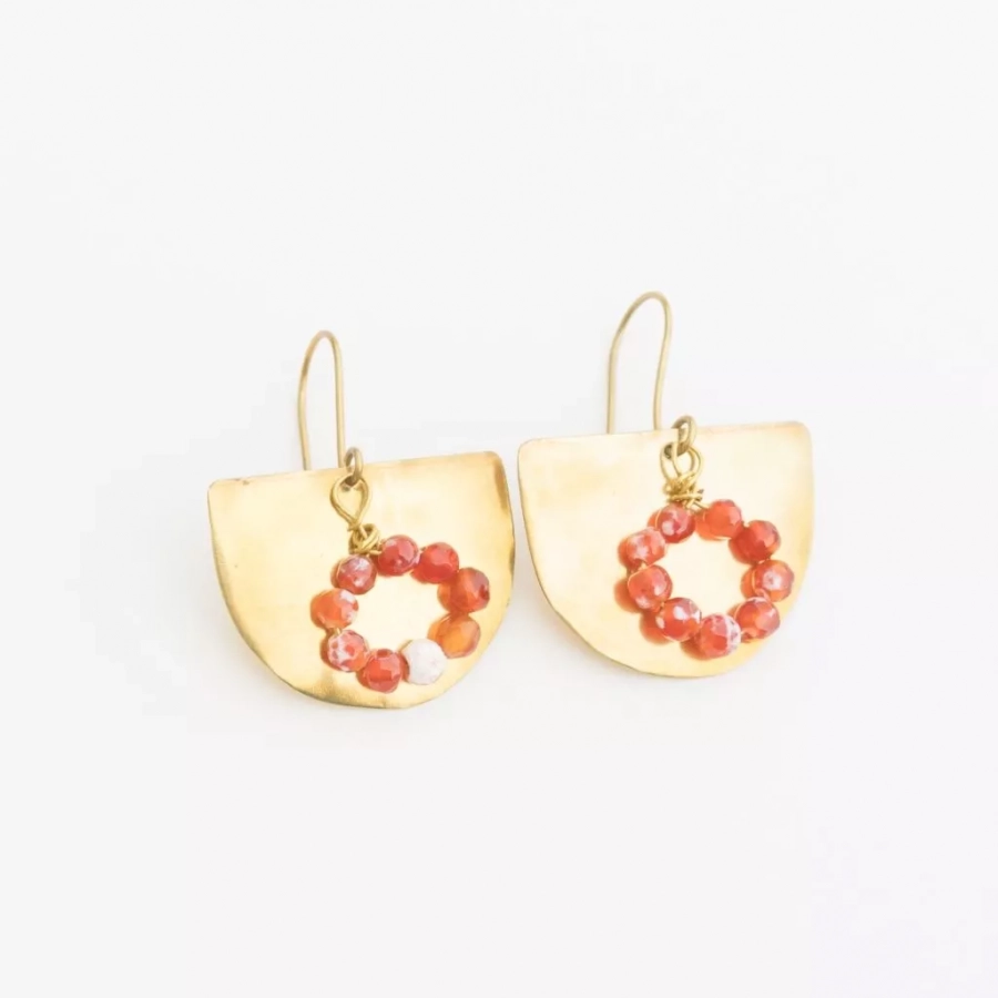 Mashi Persian Hand-carved Agate Earrings