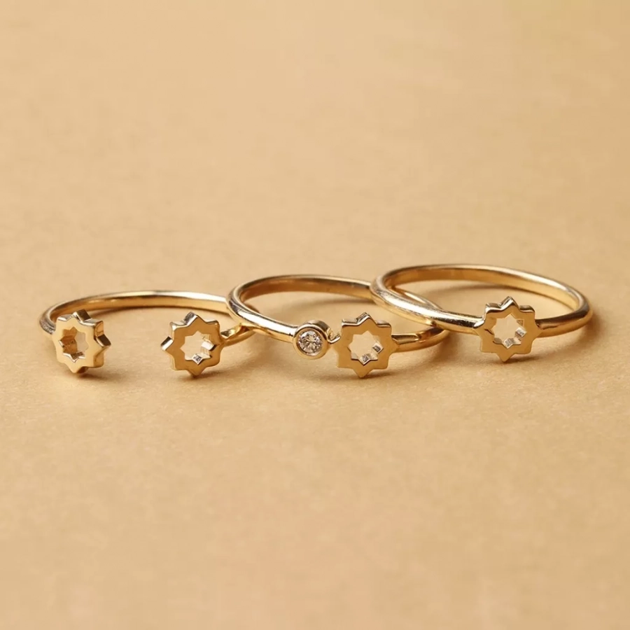 Double Shams Yellow Gold Ring