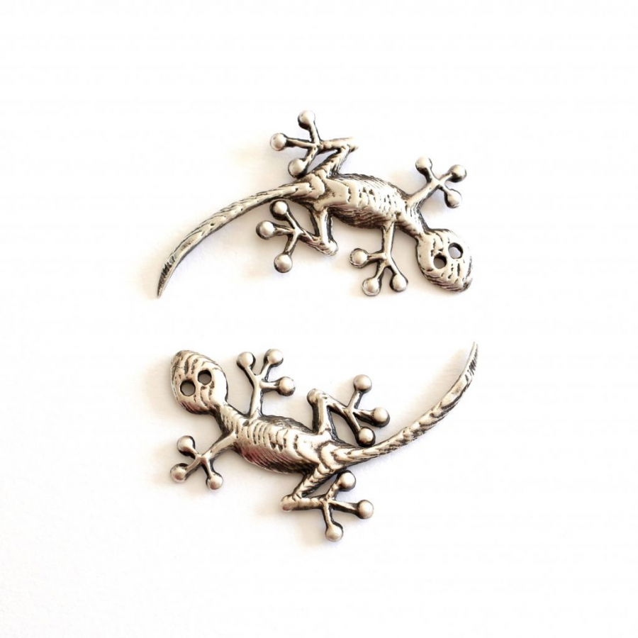 Sterling silver funny lizard pin brooch