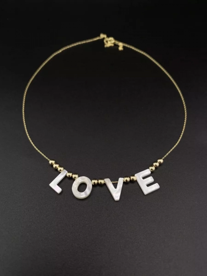 Mother Of Pearl Love Necklace
