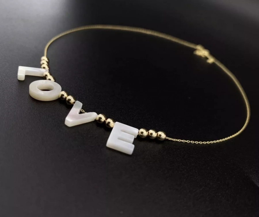 Mother Of Pearl Love Necklace