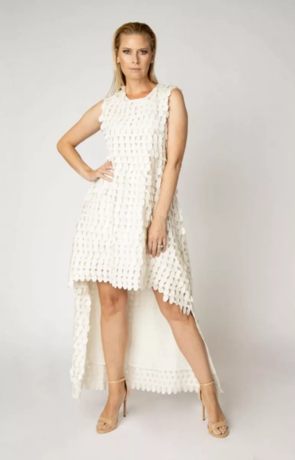 Short In Front And Long In Back White Michelle Dress