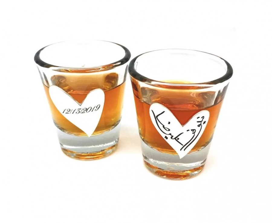 Personalized Silver Shot Glasses-set Of Two