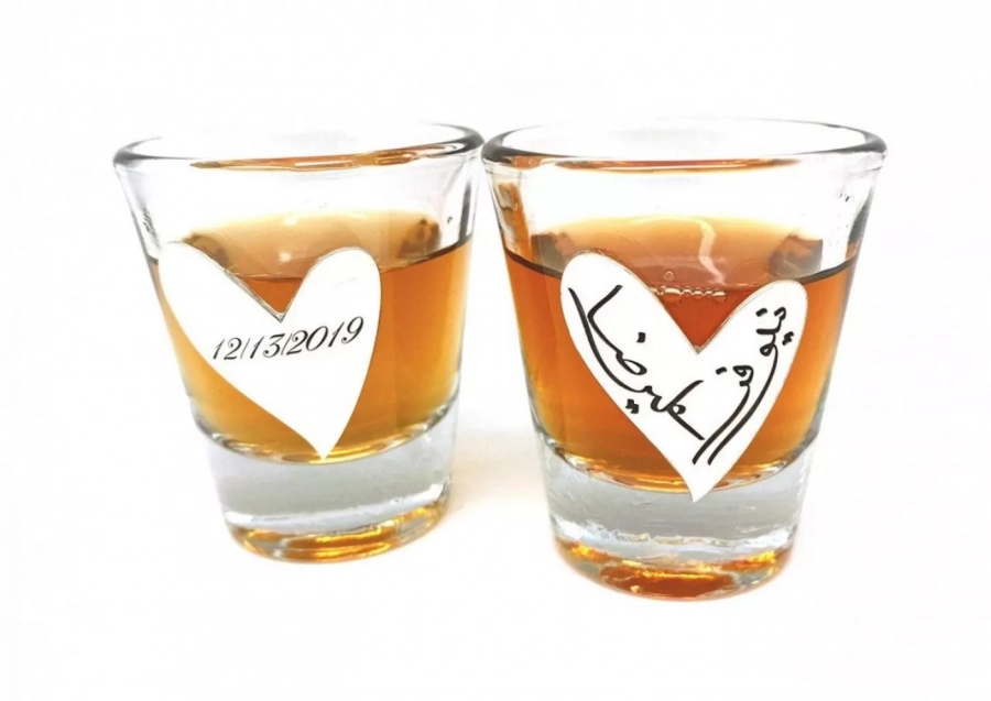 Personalized Silver Shot Glasses-set Of Two