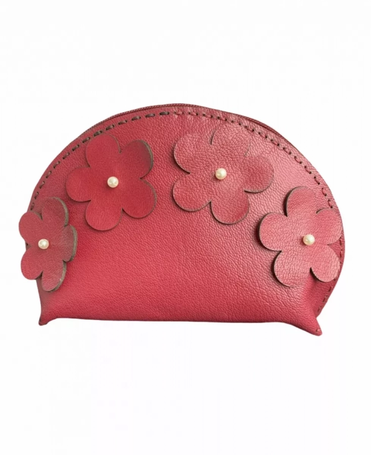 Cardinal Flower-handmade Leather Bag