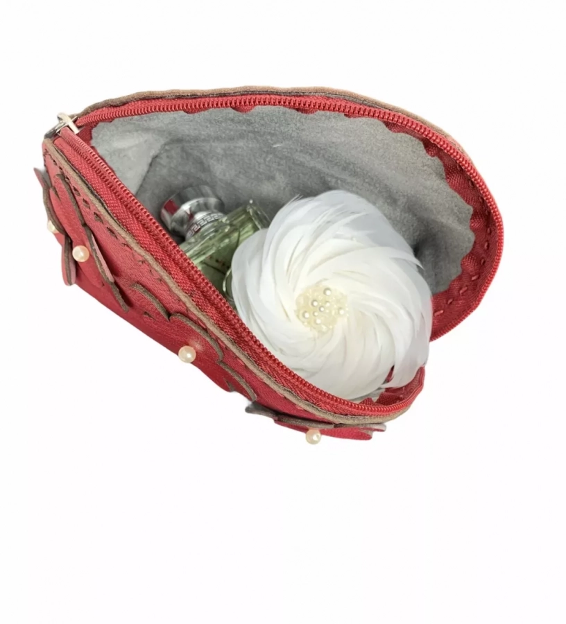 Cardinal Flower-handmade Leather Bag