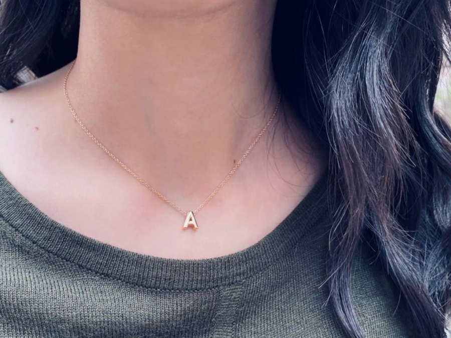 Initial Slide Gold Necklace
