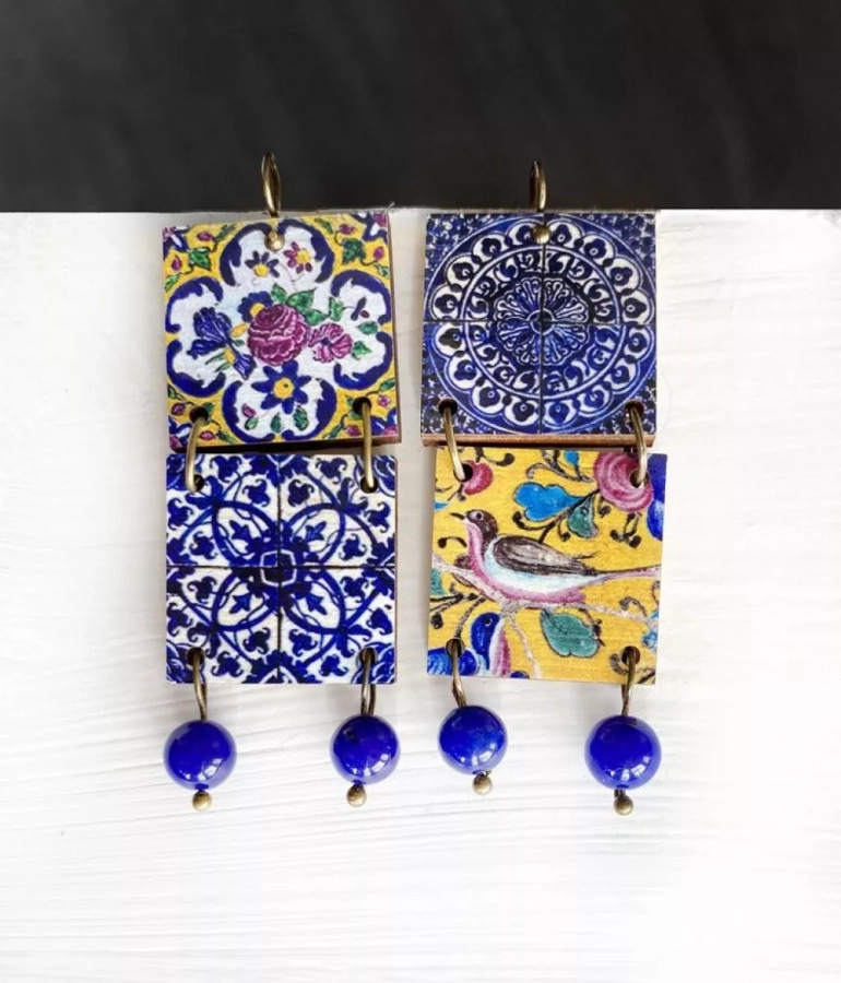 Diana Persian Tile Design Earrings