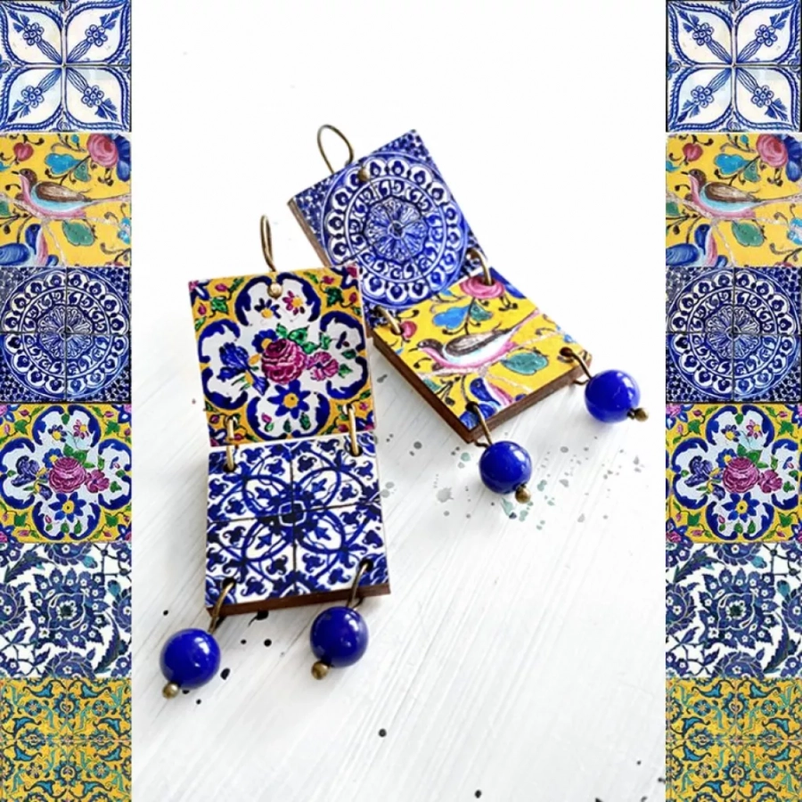 Diana Persian Tile Design Earrings