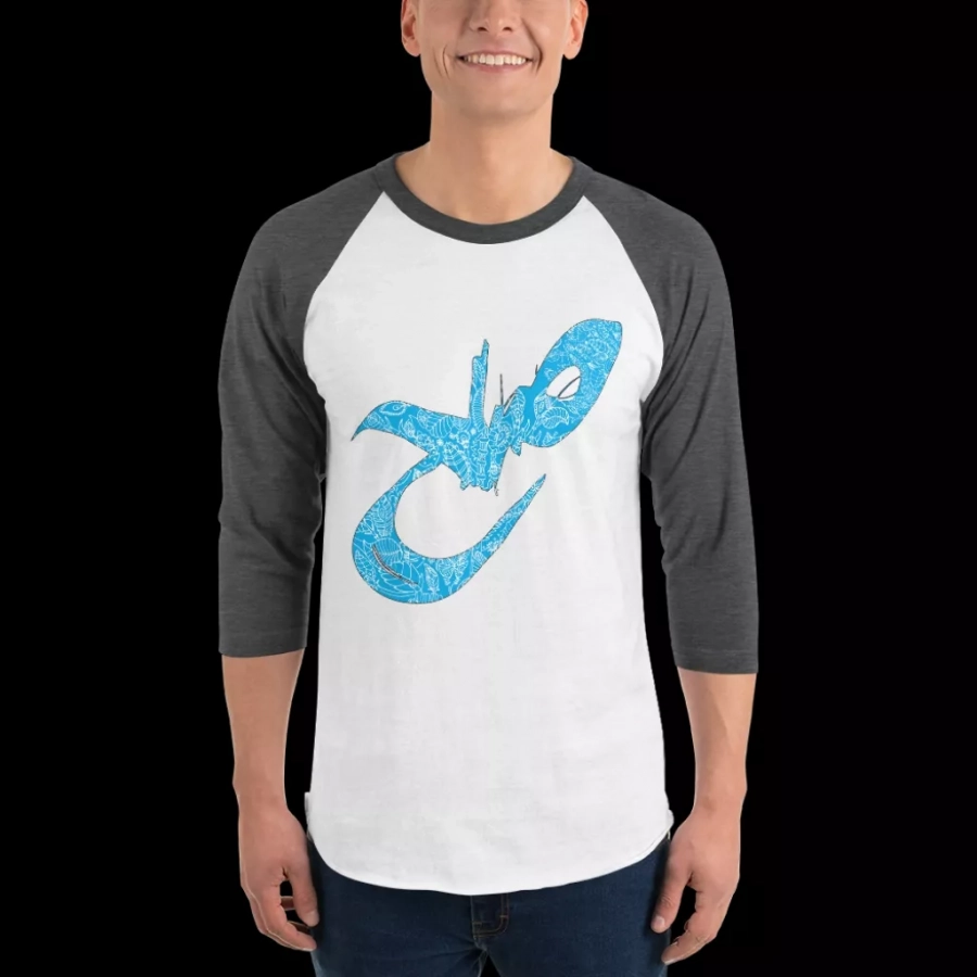 Peace In Farsi Calligraphy-unisex 3/4 Sleeve Raglan T-shirt In Colors