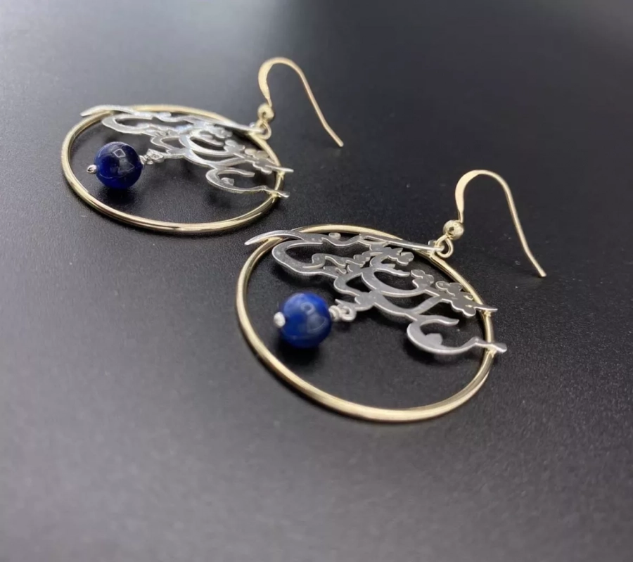 Custom Made Earring In Silver And Gold