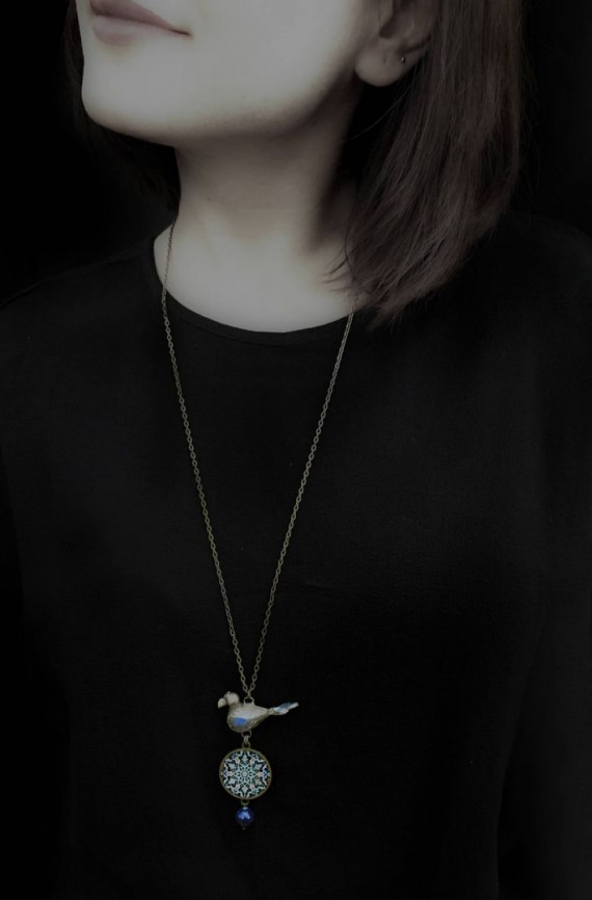 GOLSHID necklace - bird charm - ethnic 
