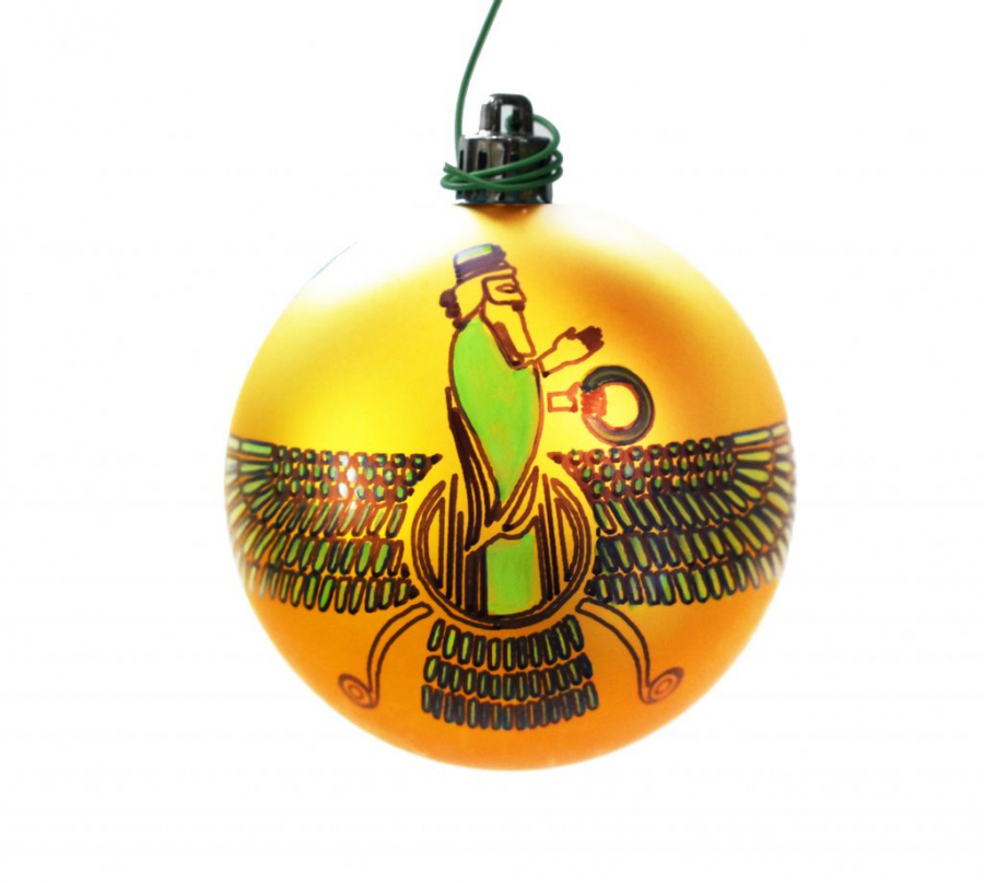 Farvahar Ornament For Christmas Tree_ Gold
