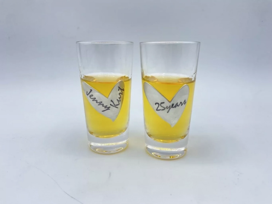 Custom Order Silver Shot Glasses-set Of Two
