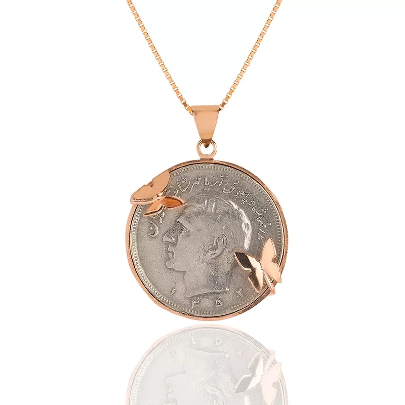Gold-Plated Silver with pahlavi coin pendant
