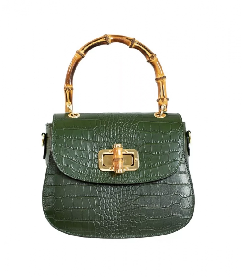 Handbag Bamboo Dark Green
