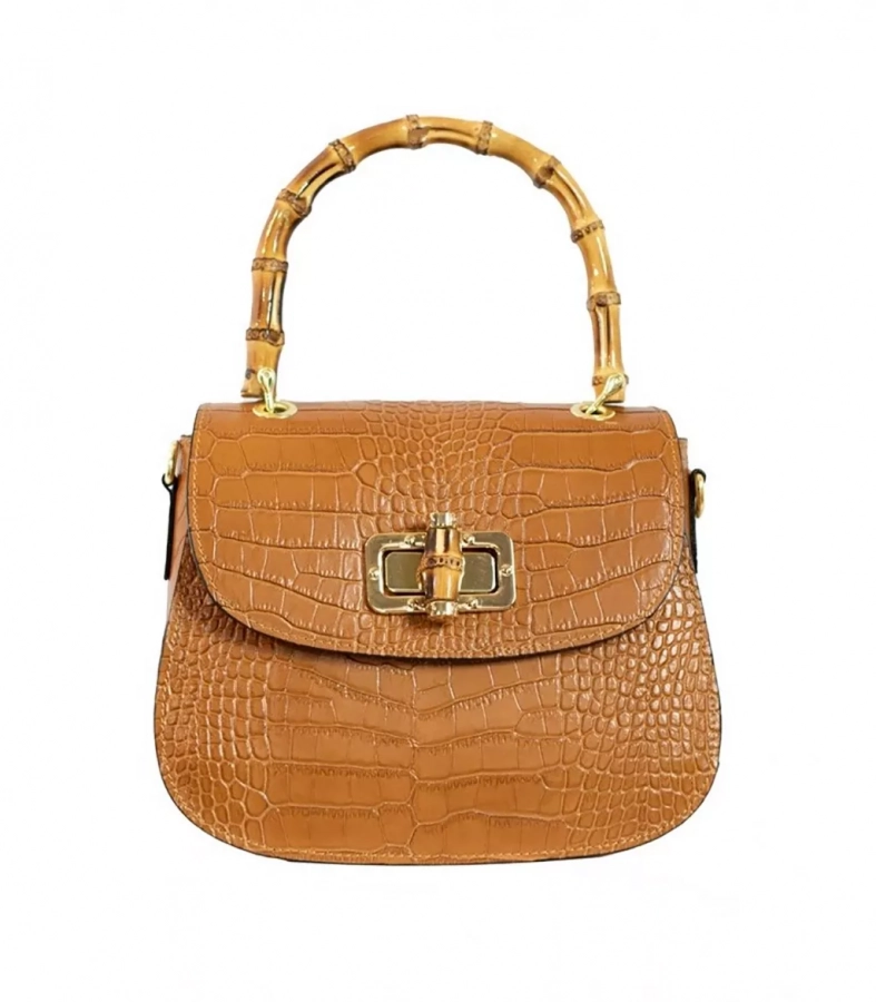Handbag Bamboo Leather Brown