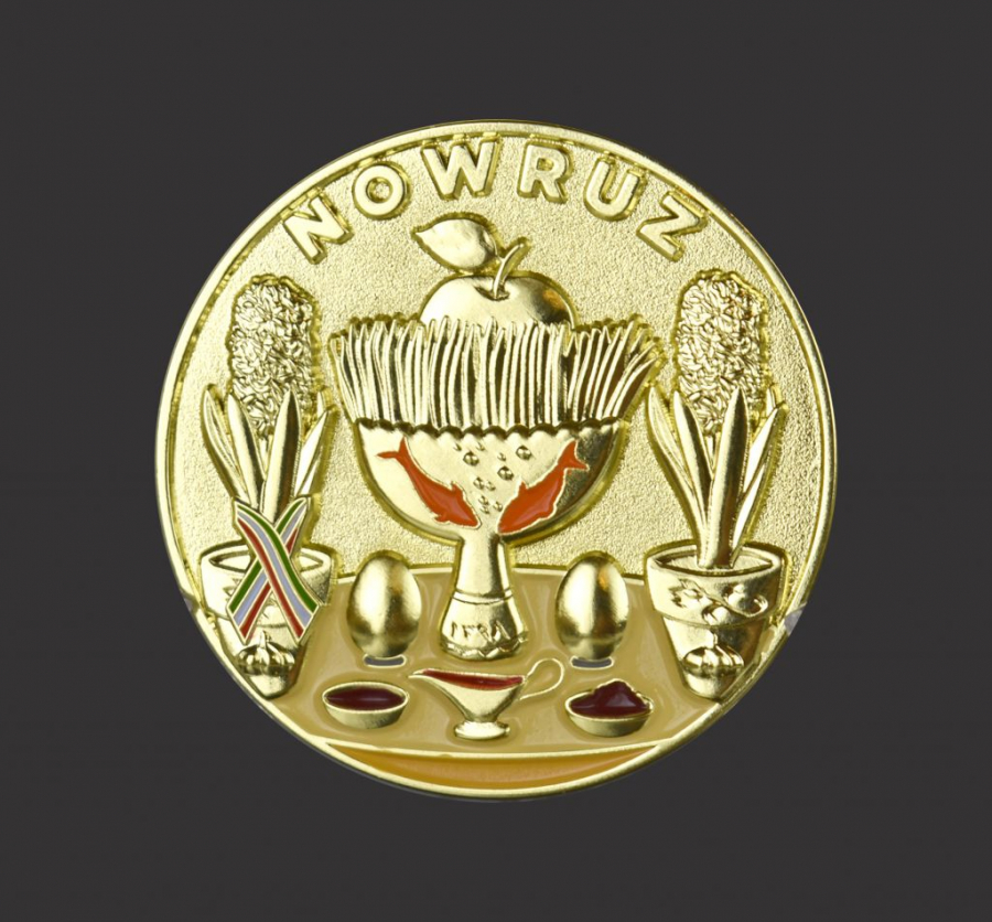 Golden Plated Coin For Celebration Of Nowruz For Haftseen