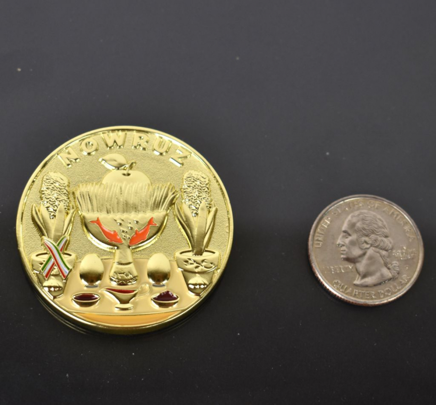 Golden Plated Coin For Celebration Of Nowruz For Haftseen